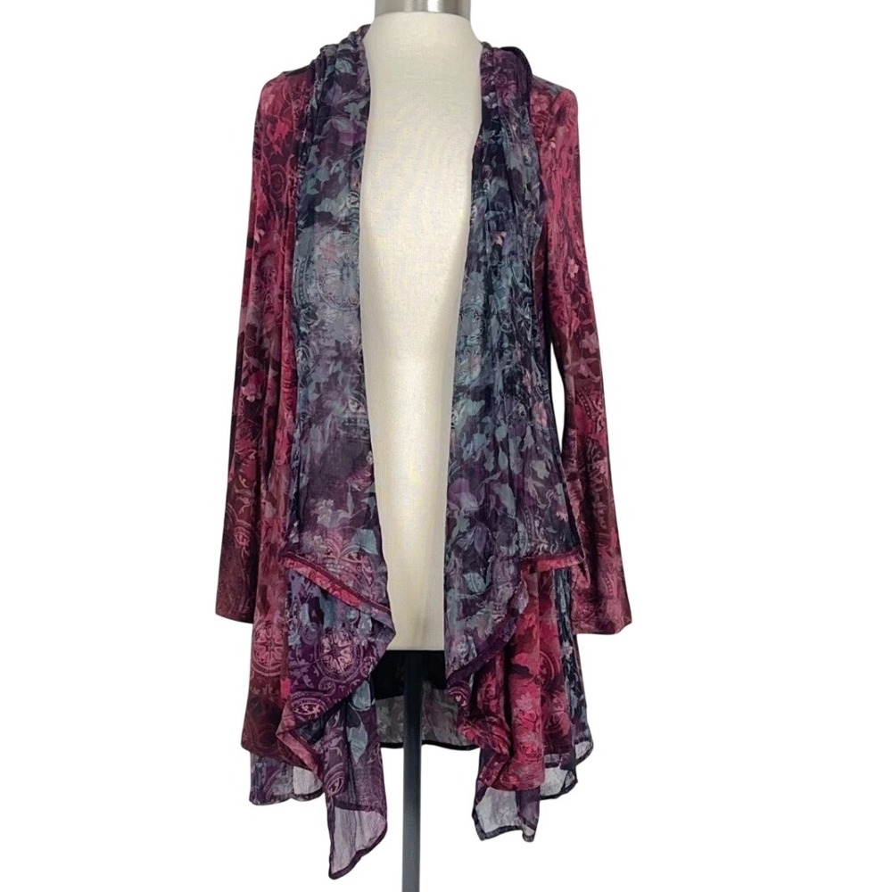 Soft Surroundings Ballia Topper Cardigan Boho Whimsigoth Floral Oversized Small